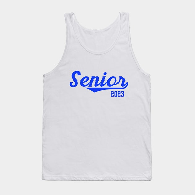 Senior 2023 with Swooping Text Tank Top by tropicalteesshop